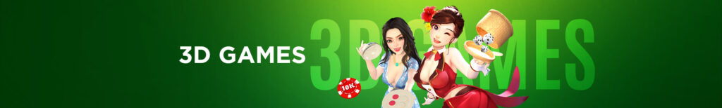 MWIN8 3D Games banner featuring animated female characters with dice and chips on a green background.