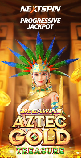 MWIN8 Aztec Gold slot game by NextSpin featuring an Aztec queen with vibrant feathered headdress.