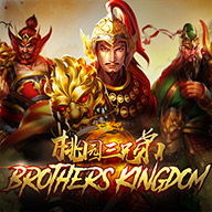 MWIN8 Three Brothers Kingdom slot game featuring three legendary warriors in golden armor with the game title displayed.